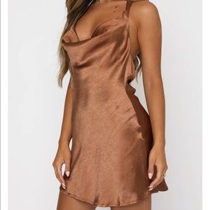 White fox Boutique Chocolate silk dress